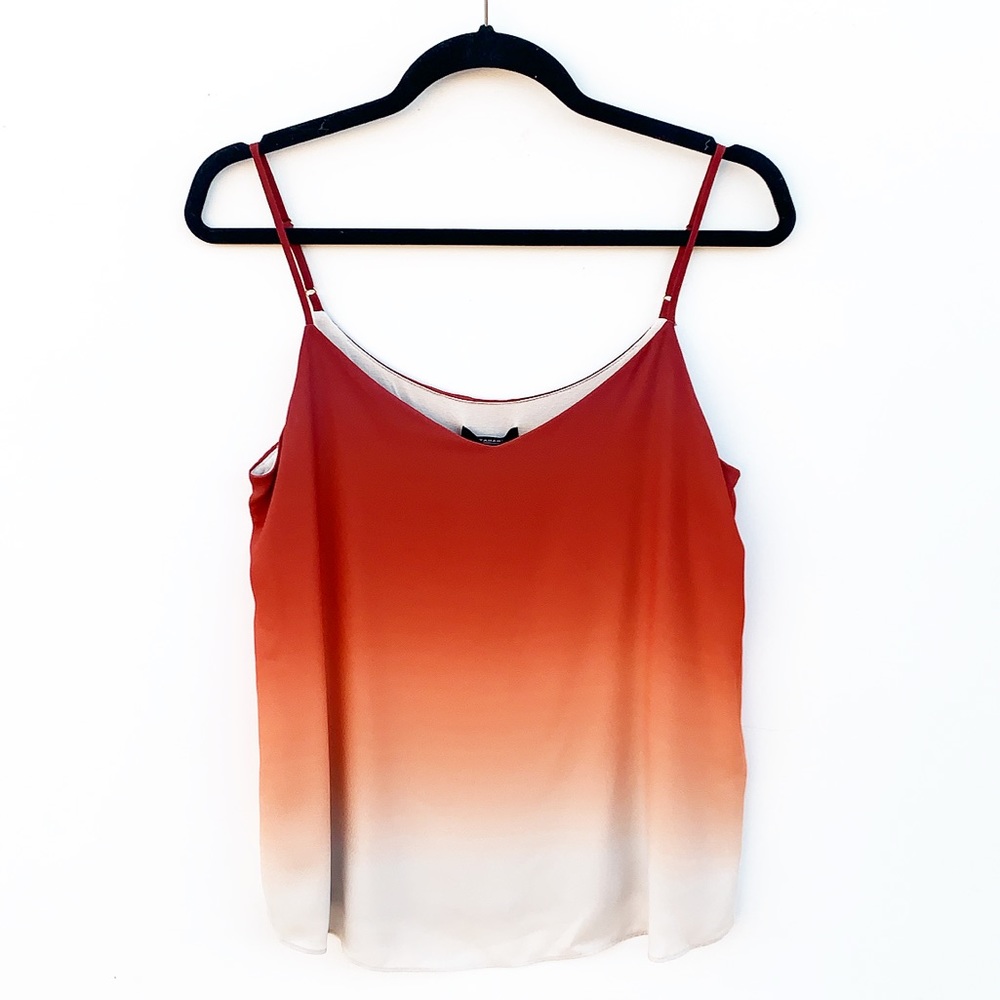 Tahari Ombré Dip Dye Tank Top Cami V Neck